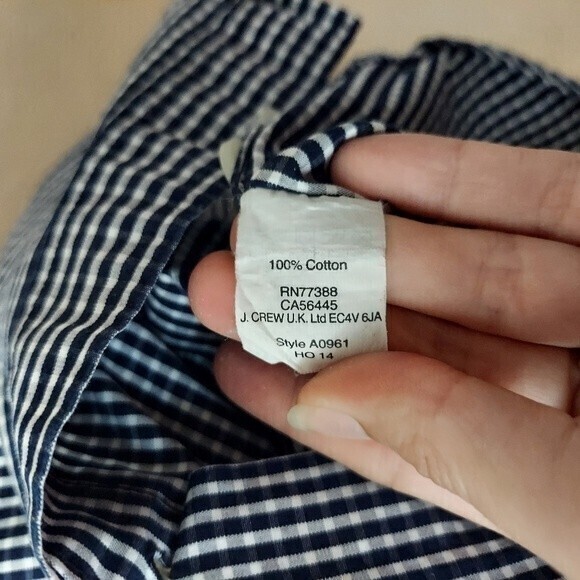 J. Crew Thompson Shirtings 80's 2 Ply Gingham Plaid Blue Button Down Sz Medium - Picture 6 of 8